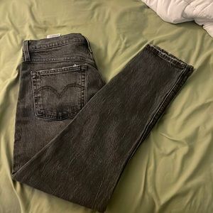501 skinny jeans high rise dark wash / grey black